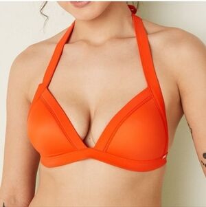 PINK Victoria's Secret Orange Halter Bikini Top
